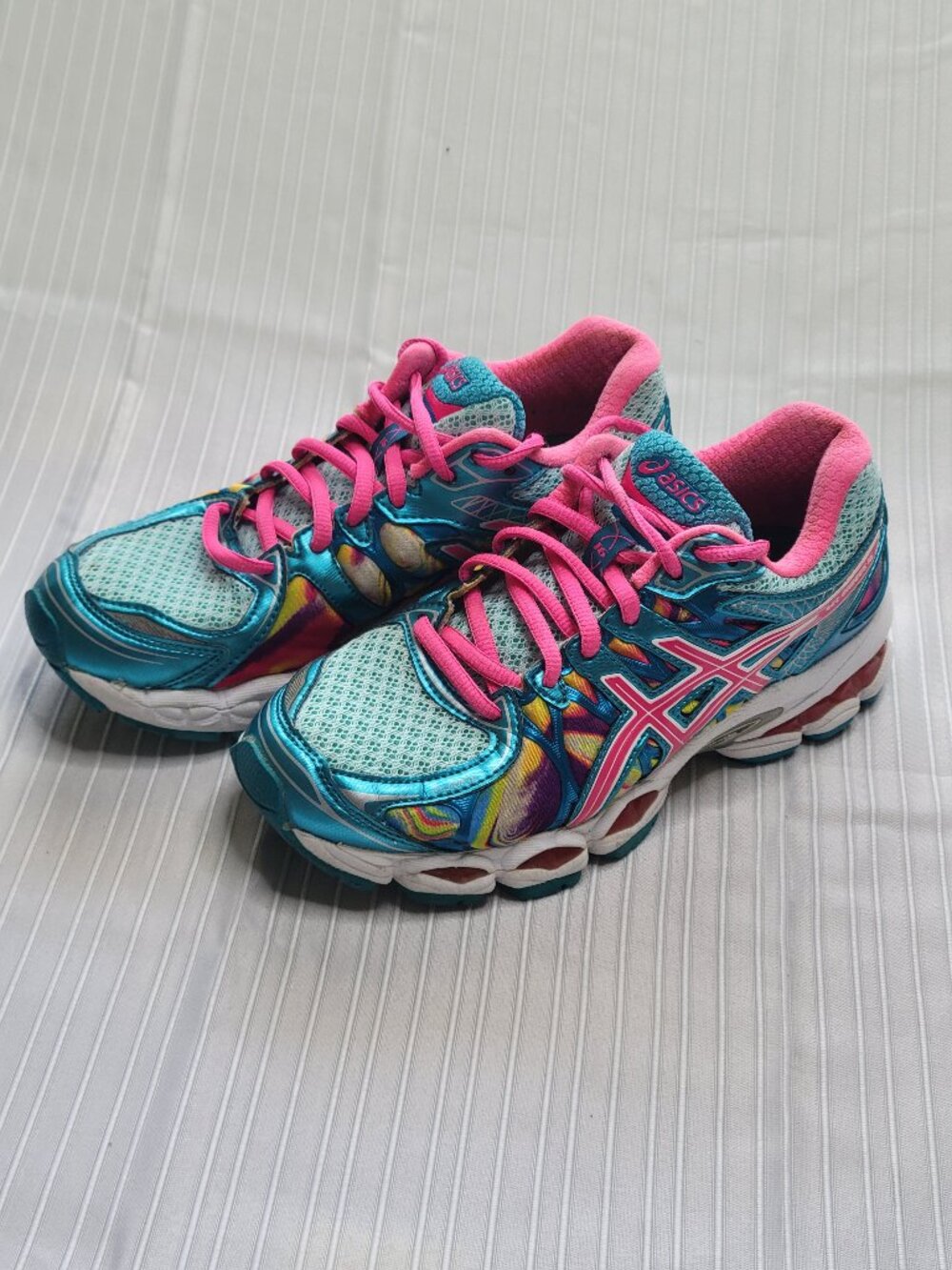 ASICS Gel Kayano 16 Women's Running Shoes Size US 6 Blue Pink Multi Color ASICS